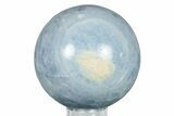 Polished Blue Calcite Sphere - Madagascar #256408-1